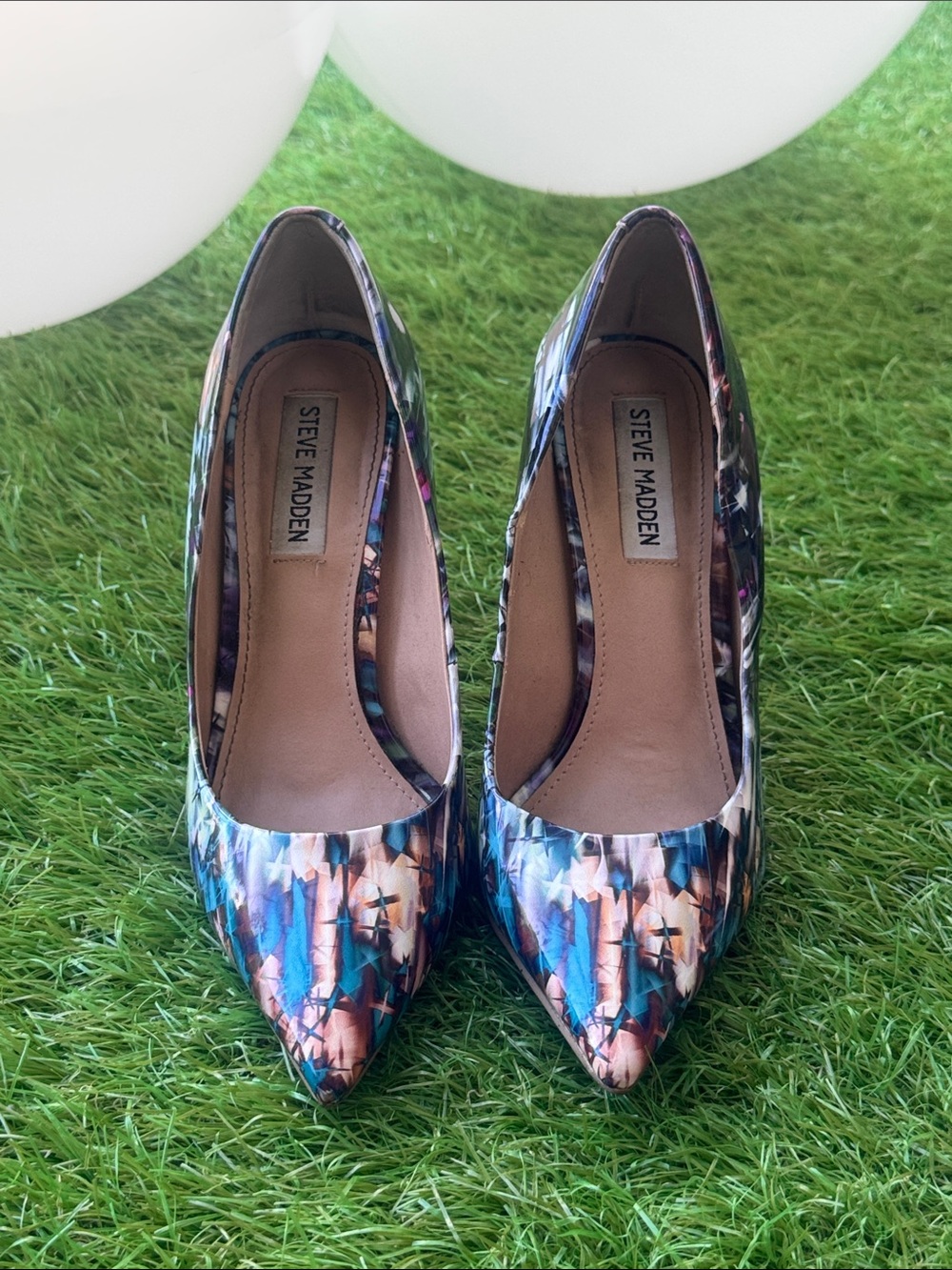 Steve Madden Multicolor Pointed Toe Patent Pumps